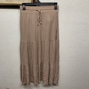 Women’s Passport Long Skirt Medium Taupe Cotton Rayon Blend